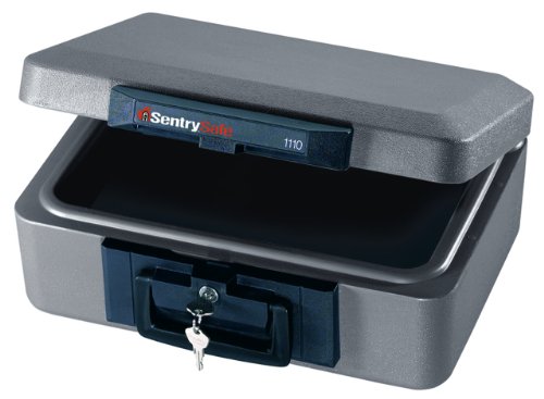 SentrySafe 1110 1/2 Hour Fireproof Security Chest, 0.18 Cubic Feet, Medium Gray