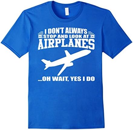 Men's Airplane Shirt - Pilot T shirt Gift Medium Royal Blue