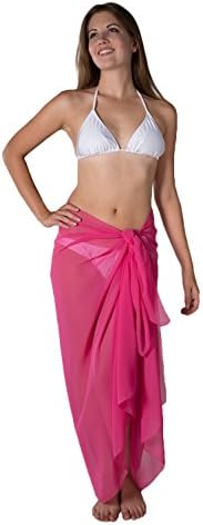 Sheer Hot Pink Swimsuit Sarong Cover Up