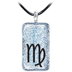 Holly Lynn Silver Virgo Zodiac Dichroic Glass Necklace