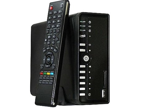 HornetTek Mirage 750GB High Definition 1080i HDMI USB & LAN Multimedia Player w Remote Control (Movie Photo Music TV Scheduled Recording uPnP SDHC MS Card Reader USB Host) - Retail product image