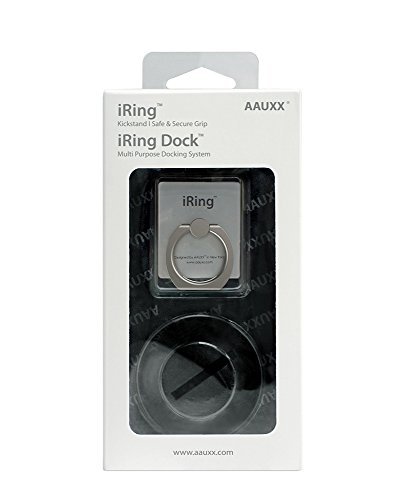 iRing Dock Set for Smartphones/ Tablets (Includes iRing,iRing Hook and iRing Dock) Black Dock, Silver iRing...