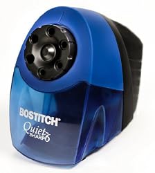 Stanley Bostitch QuietSharp6(TM) Classroom Pencil Sharpener With 6-holes And Quiet Motor, Blue (EPS10HC)