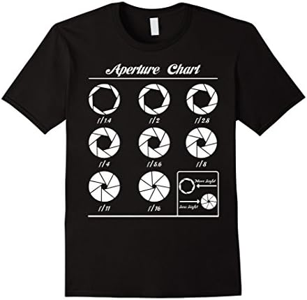 Men's Aperture Chart Photographer - Funny Photography T-shirts XL Black