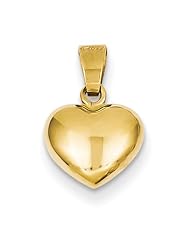 14k Yellow Gold Puffed Heart Pendant. Metal Wt- 0.46g