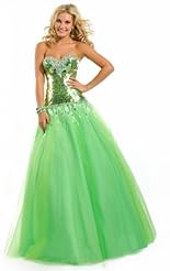 Chiffon/Taffeta/Tulle Crystals Lace Beaded Applique Crystal High-Low-Hem Club Dress 