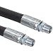 Goodyear EP Flexsteel 250 Steam Black Rubber Steam Hose Assembly, 3/4" Male NPT, Crimp Connection, 250 PSI Maximum Pressure, 50' Length, 3/4" ID