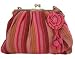 Bewitched Accessories Fuchsia stripe Frame Bag with crochet flower detail