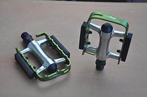 9/16 M248DU Alloy Metal Mountain Bike Bicycle MTB BMX Flat Pedals Color:Green