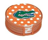 Florida Gators Dots Pattern 4-Coaster Gift Set w/ Wire Mesh Tray