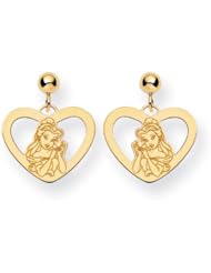 Disney Yellow Gold Heart Belle Post Earrings