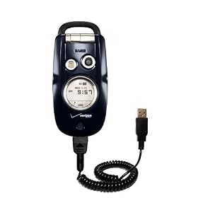 Coiled Power Hot Sync and Charge USB Data Cable w/ Tip Exchange for the Casio G'zOne Type S - Gomadic Brand