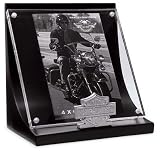 Harley Davidson Horizontal / Vertical Picture Frame--LIMITED EDITION. Hand-sculpted base with acrylic picture frame. Picture can be displayed vertically or horizontally. Bar & Shield logo on front. Measures 6 5/8