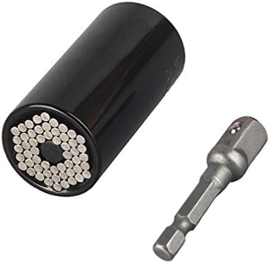 IBoor New Arrivals 7-Color Universal Socket 7-19mm Power Drill Adapter Car Hand Tools Repair Kit Screwdriver Wrench Set (Black)