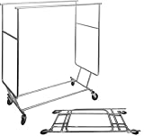 Commercial Grade Double Rail Salesman Collapsible Rolling Garment Clothing Rack