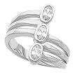 14K White Gold Diamond Three-Stone Ring - 0.75 Ct.