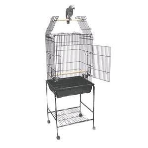 Kailua Kanopy Convertible Top Bird Cage – Black – Optional rolling stand