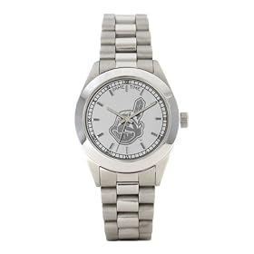 Click here to buy Cleveland Indians Ladies Child Sapphire Series Crystal Platinum Watch - MLB Baseball by Game Time.