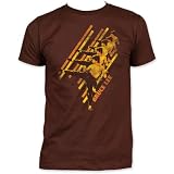 BruceLeeDiagonalAdultDarkChocolateT-shirtXL