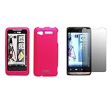 EMPIRE Hot Pink Rubberized Hard Case Cover + Screen Protector for Verizon H ....