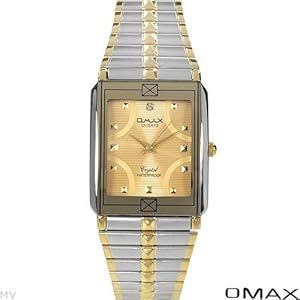 Omax Quartz WaterProof Men Watches Two Tone Gold N Silver Stainless Steel Band Yellow Dial