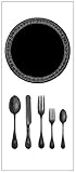 Snap SNAP1087 Chalkboard Cutlery Medium Instant Wall Art, Black and White, 1 Sheet