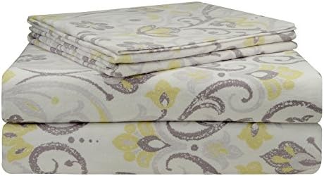 Pointehaven 200 GSM Flannel Sheet Set, Twin X-Large, Printed, Meadow