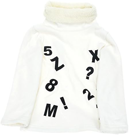 DOKI Little Girls Cotton Long Sleeve Turtle Neck Sweater Coat 3T White