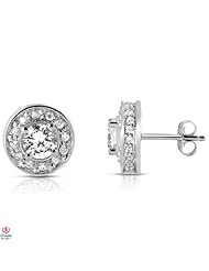 Lovely and Worm1 1/2CTTW Diamond Studded Earrings 14K White Gold