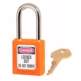 Master Lock 410KAORJ2KEY Safety Series Padlock for Lockout/Tagout Applications, Orange