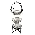 Round 3-Tier Black Zig Wire Display Storage Stand