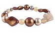Bracelet - B260 - Glass Pearlized Beads - Stretch ~ Copper & Gold
