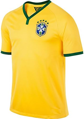 Brazil Home Kids Soccer Jersey Kit FREE Shorts Youth Sizes YS YM YL (LARGE 10 TO 13 YEARS)
