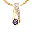 14K Yellow Gold Tanzanite and Diamond Pendant