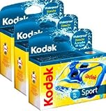 Kodak Single Use Camera - Aqua SPORT Waterproof - 27 Exposures - PACK OF 3