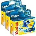 Kodak Single Use Camera - Aqua SPORT Waterproof - 27 Exposures - PACK OF 3