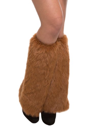 Adult Brown Furry Leg Warmers
