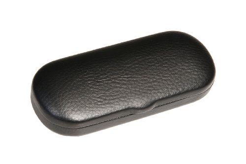 Hard Metal Bodied Eyeglass Case with Lip for Medium Frames in Black and Brown