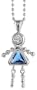 Sterling Silver December Birthstone Baby Brat Girl Pendant w/ Blue Topaz Color Cubic Zirconia
