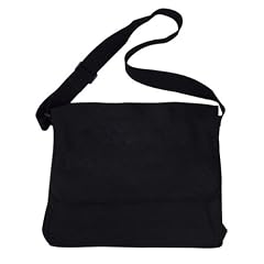 RAYHER - Schultertasche 100 % Baumwolle, 34x39 cm, mit verstellbarem Riemen , schwarz