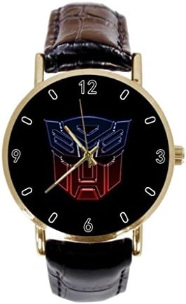 Transformers Autobots Custom Simple Leather Strap Golden Watch Men And Women