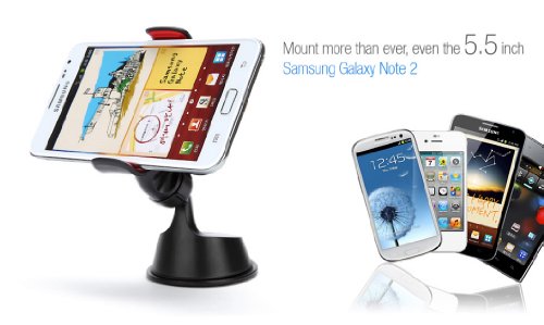 Exogear ExoMount 2 Car Dashboard Mount Holder Cradle Dock for iPhone 5/5S/4S, Samsung Galaxy S4/S3, HTC One X and Droid LG GPS (Black)