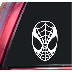 Spiderman Face Spidey Mask Vinyl Decal Sticker - White