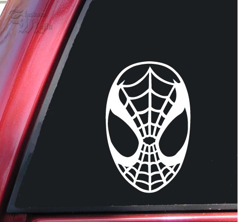  Spiderman Face Spidey Mask Vinyl Decal Sticker - White
