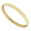 18K Gold/ Silver Polished Diamond Cut Flex Bangle