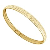 18K Gold/ Silver Polished Diamond Cut Flex Bangle