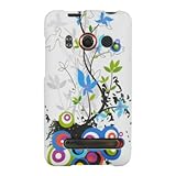 White Spring Flower Design Protector Case Snap On Hard Cover for HTC EVO 4G ....