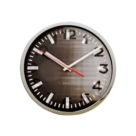 Karlsson Wall Clock Stainless Steel Case Holographic Design In Black with Numbers and Station Style