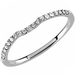 14kt White Gold Stylish Dent Diamond Wedding Band