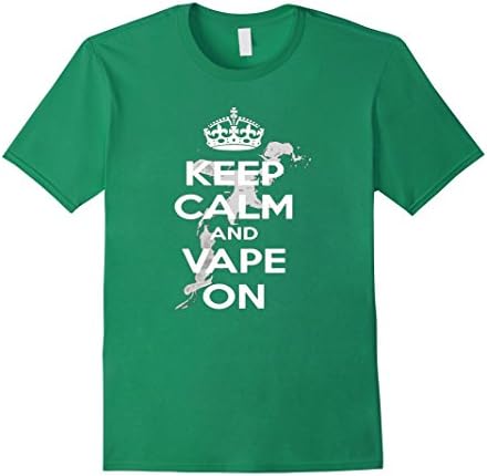 Men's Keep Calm and Vape On Vaporizer T-Shirt e Cigarette Smoking Medium Kelly Green